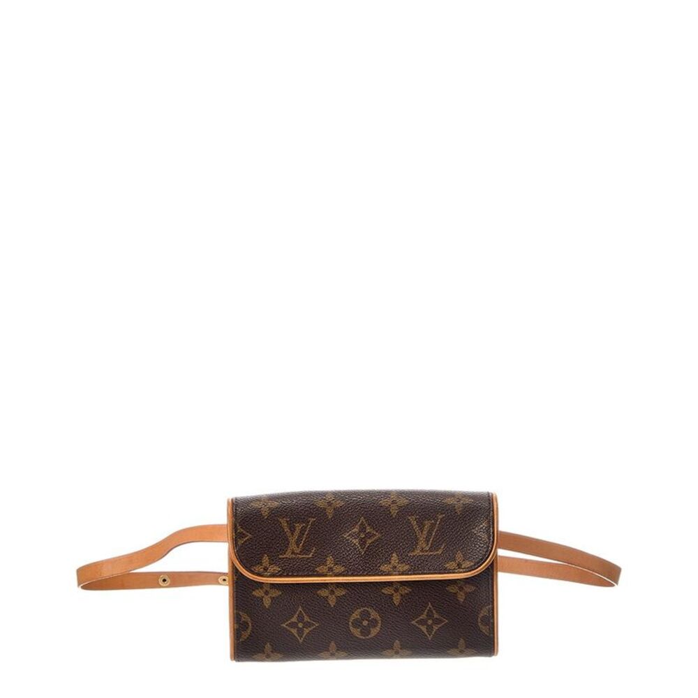 Louis Vuitton Brown Monogram Coated Canvas Pochette Florentine (Authentic